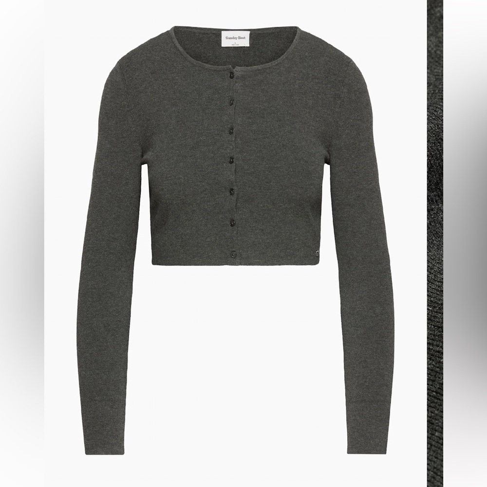Aritzia Sunday Best New Izzy Cardigan in Heather Charcoal